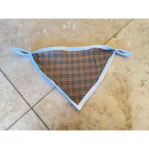 Burberry Baby Drool Bib Beige Plaid Reversible Cotton Terrycloth